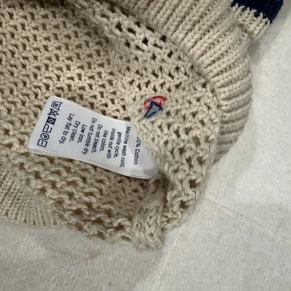 VGUC Clare V Luc Tee Medium. Cream knit w red and navy detail. Fits size 6/8 - Picture 7 of 7